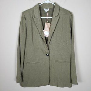 Umgee NWT Green olive lightweight Blazer‎ 1 Button